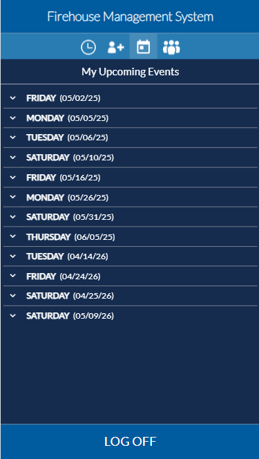 Mobile Upcoming Event page